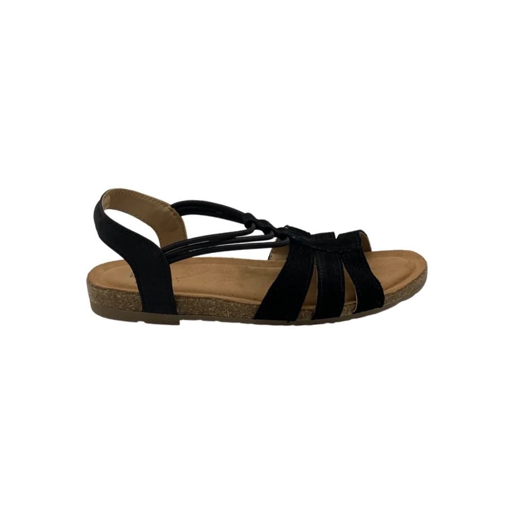Earth Origins Leather Sling-Back Sandals Laney Black - Wide New in box